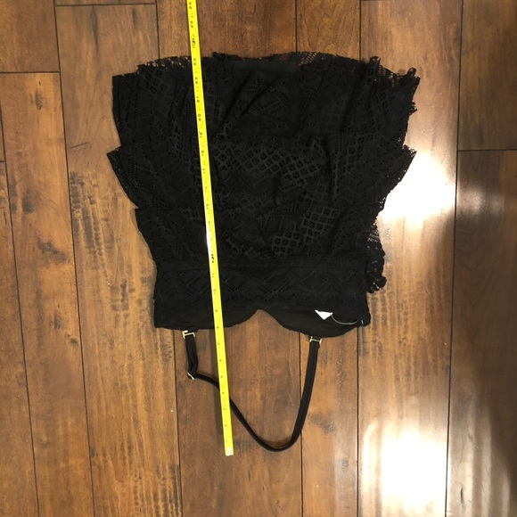 NWT Island Escape Woman Tiered Tankini Swim Top Black Lace Halter Adjustable 6 - Picture 9 of 9